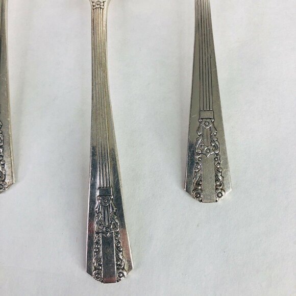 5 Teaspoons Wm A Rogers Oneida Sectional Lido Pattern Spoon Silverplate VTG Lot - Picture 6 of 11
